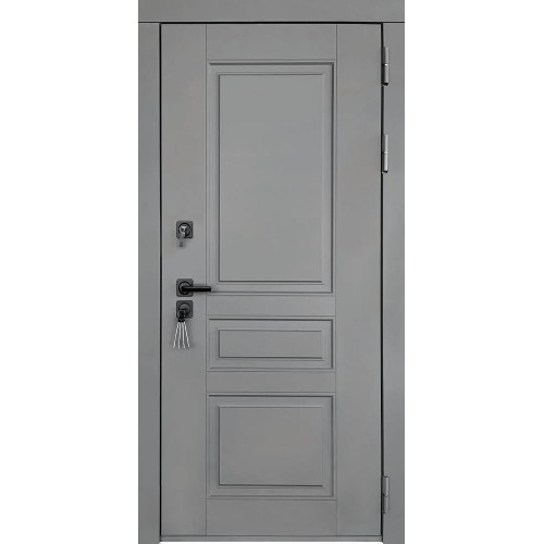 Входная металлическая дверь Regidoors Сенатор SOLID LIGHT 2110 с зеркалом "Серый велюр"