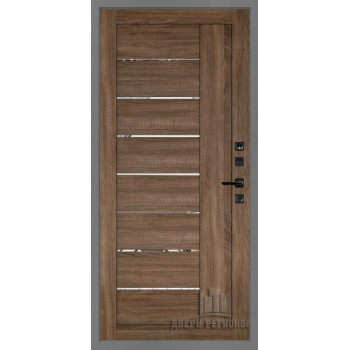 Входная металлическая дверь Regidoors Сенатор SOLID LIGHT 2110 с зеркалом "Серый велюр"