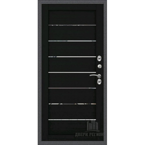 Входная металлическая дверь Regidoors Термо 3 Серебро LIGHT 2125 с зеркалом "Шоко велюр"