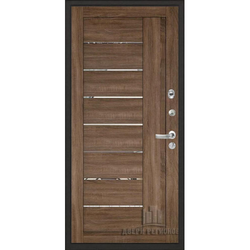 Входная металлическая дверь Regidoors Центурион Меттэм LIGHT 2110 с зеркалом "Серый велюр"