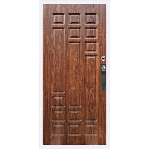 Входная металлическая дверь Rex 13 Белый Face ID ФЛ-32, Цвет "Орех тисненый"