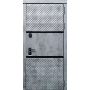 Входная металлическая дверь Rex 15 Бетон Black ФЛ-117, Цвет "Грей Софт (Серый светлый)"